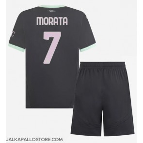 AC Milan Alvaro Morata #7 Kolmaspaita Lapsille 2024-25 Lyhythihainen (+ shortsit)